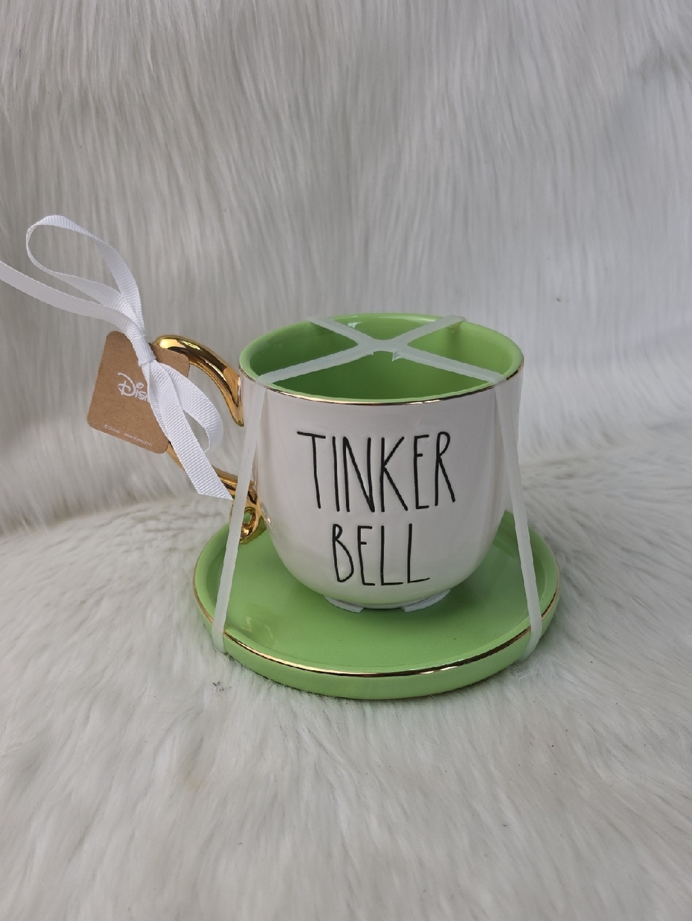 RAE DUNN Artisan Collection Disney Princess Tinkerbell Collectible Cup Plate NEW